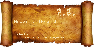 Neuvirth Botond névjegykártya